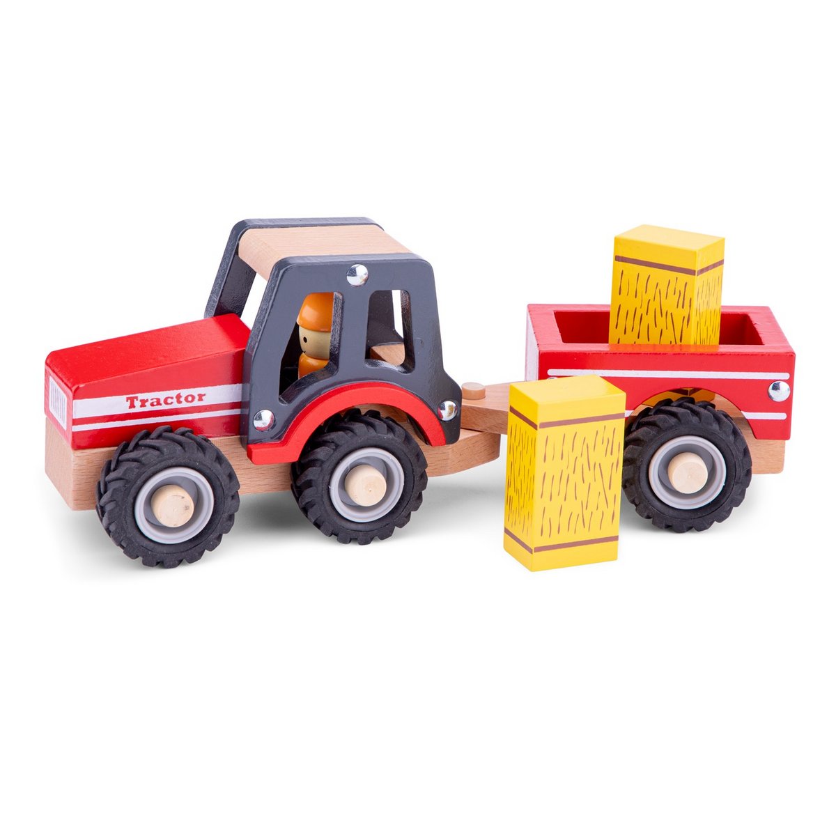 Tractor met aanhanger | Hooibalen