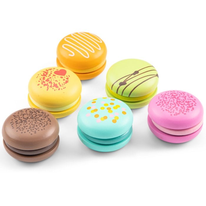 Set van 6 Houten Macarons