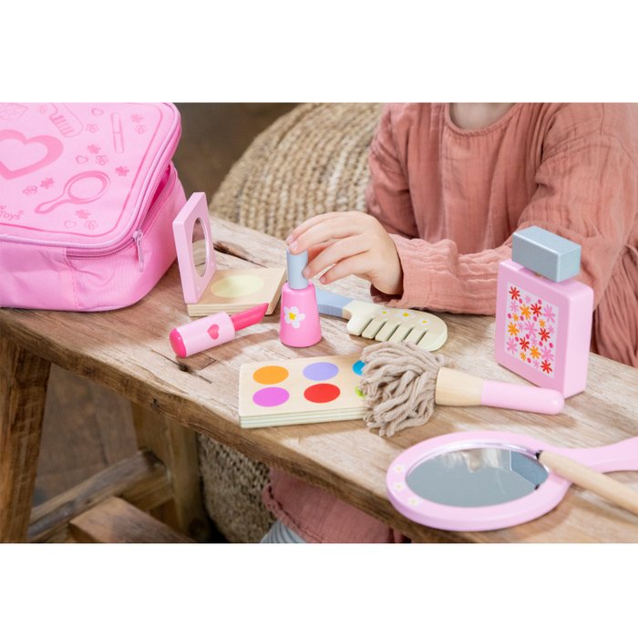 Houten make-up set
