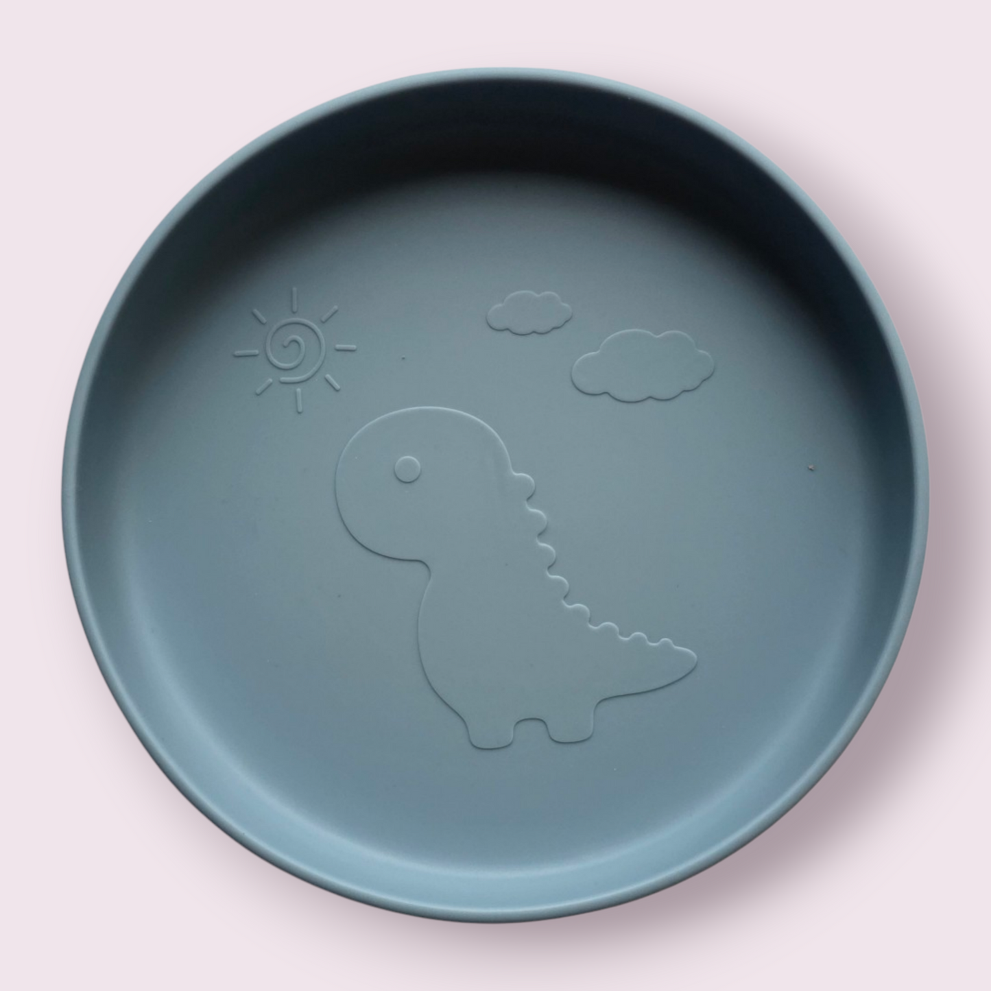Dino bord | Met zuignap | Grijsblauw