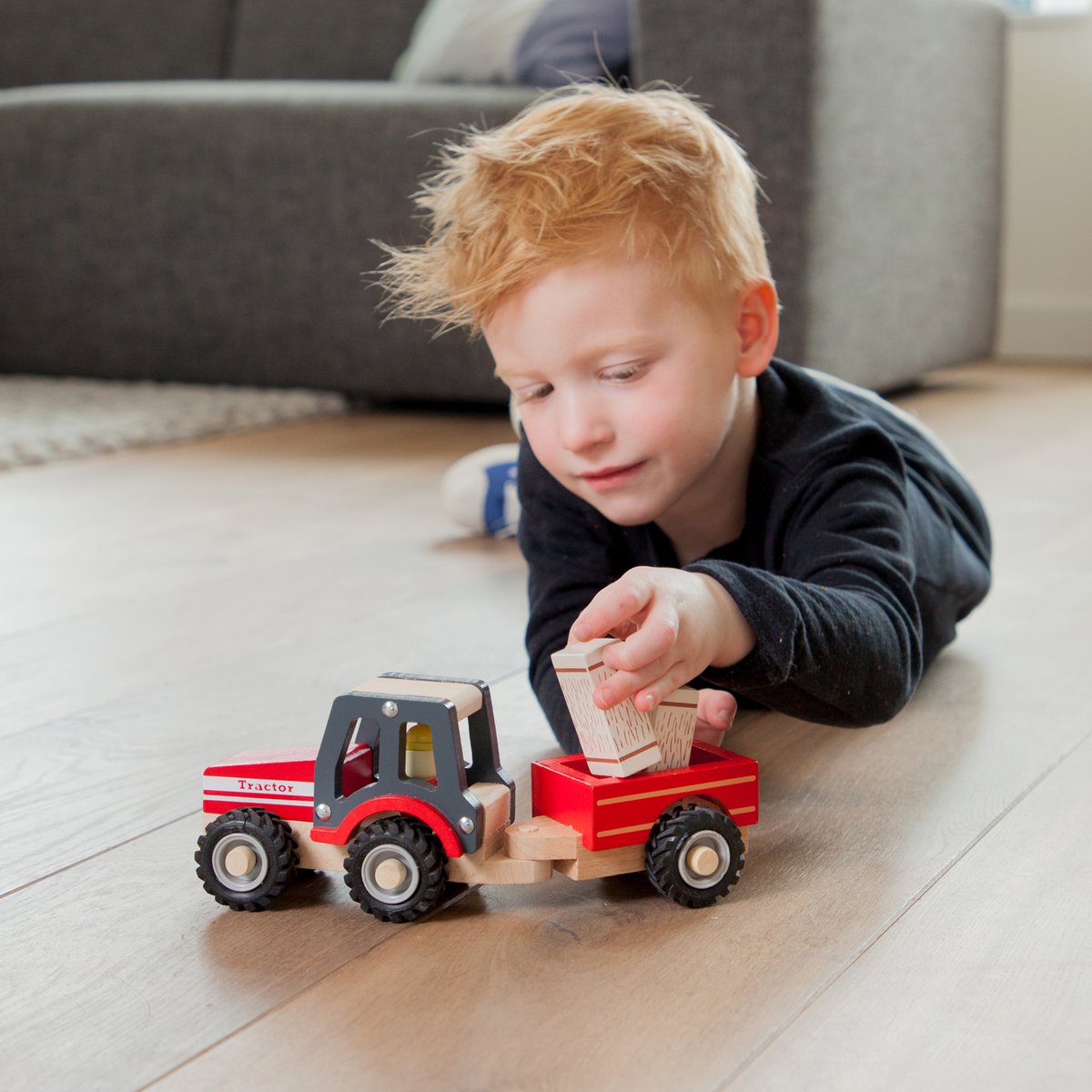 Tractor met aanhanger | Hooibalen