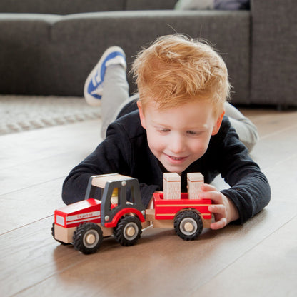 Tractor met aanhanger | Hooibalen