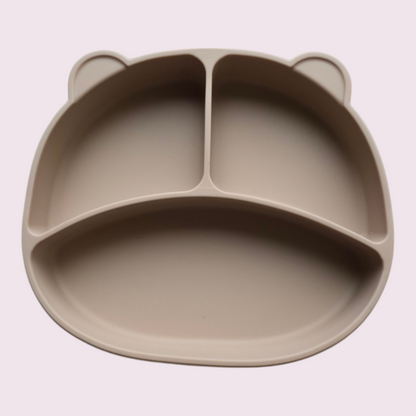 Beren bord | Met zuignap | Beige