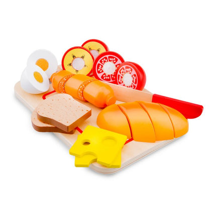 Ontbijt Snijset | Houten Speelgoed Eten met Snijplank en Mes