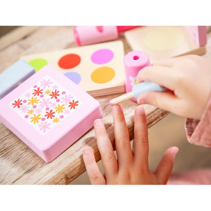Houten make-up set