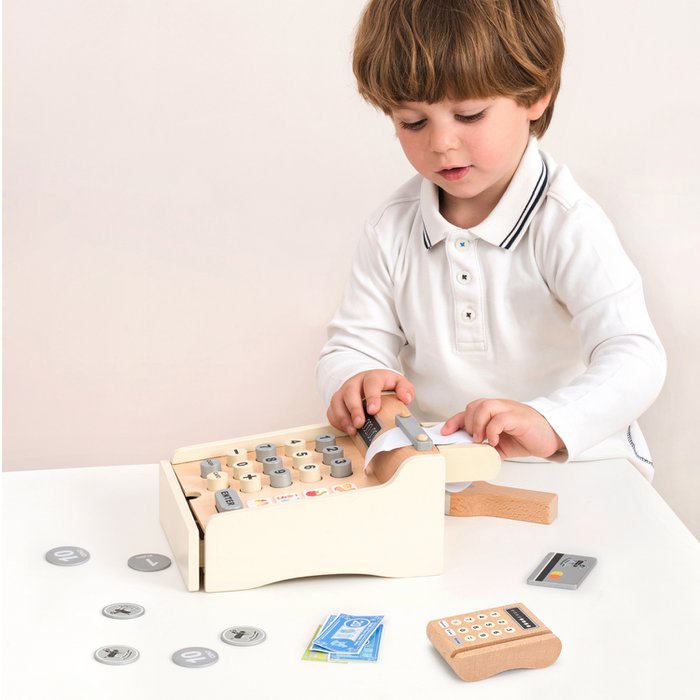 Houten Speelgoedkassa | Complete Winkelervaring voor Kinderen